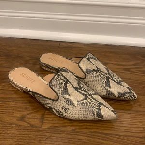 Leather Snakeskin Mule by SCHUTZ